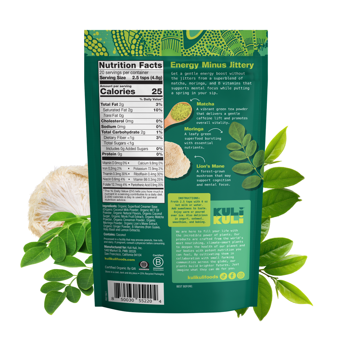 Matcha Moringa Latte for Energy & Focus